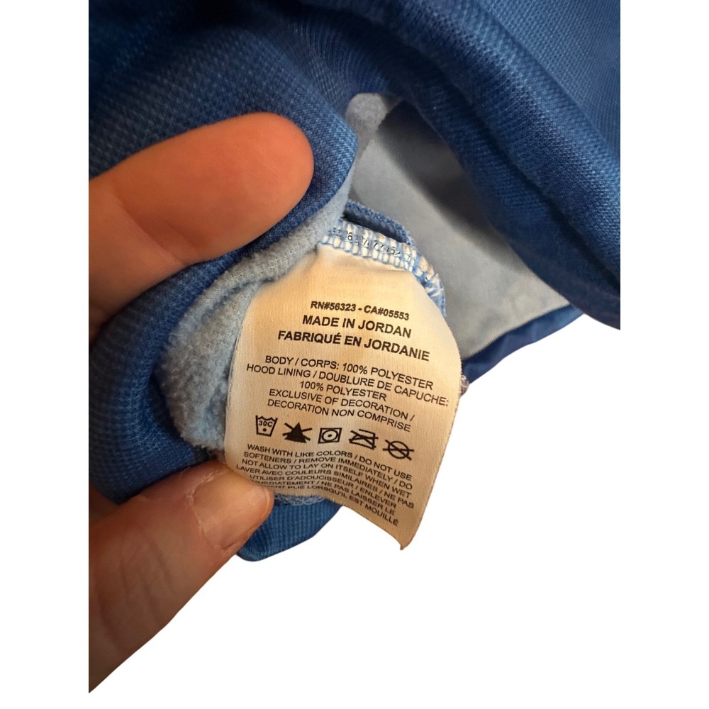 Nike Dri Fit Thermal Hoodie Pullover Blue White Swoosh Kids Large L - Picture 6 of 7